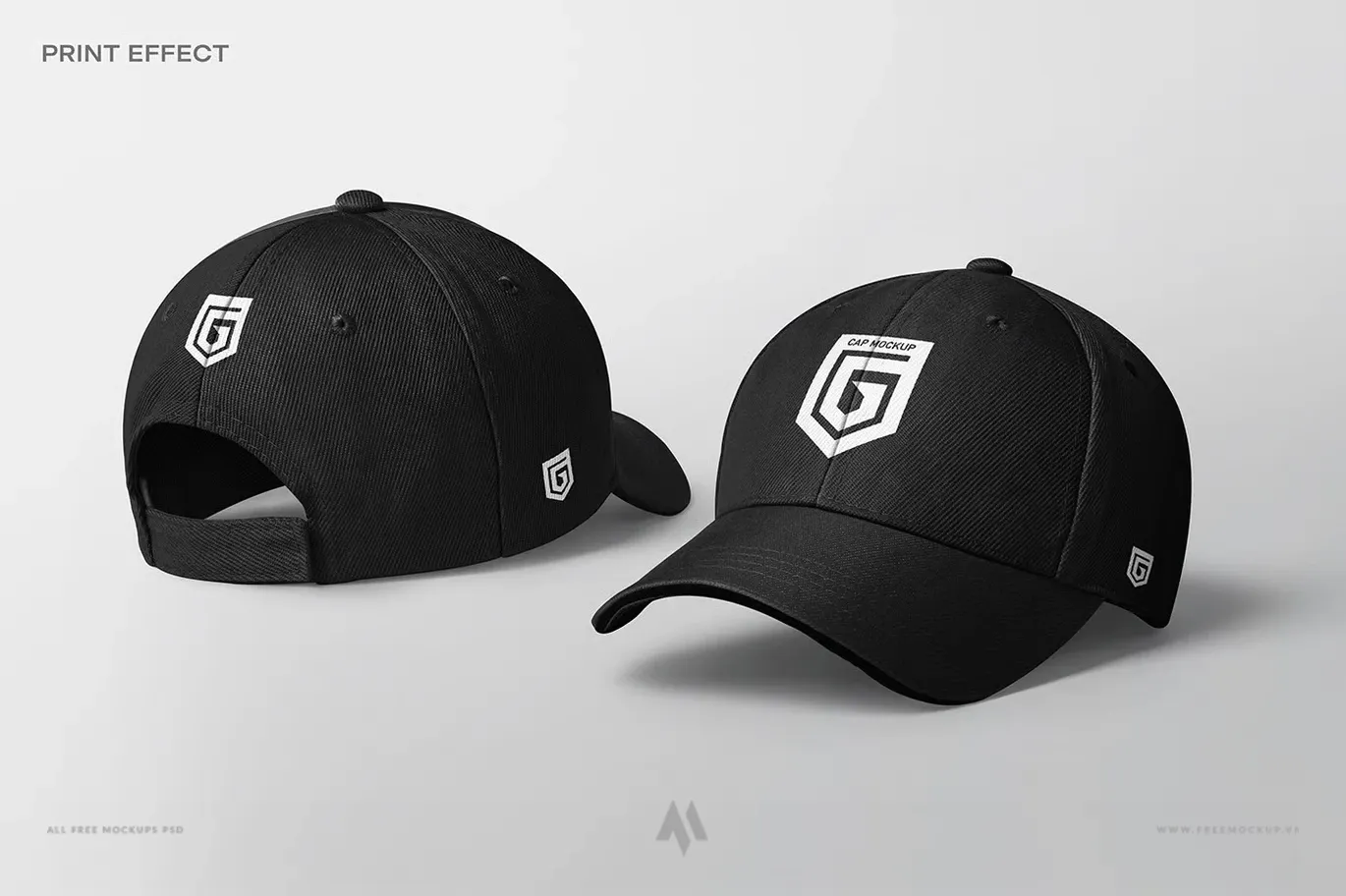 Mockup mũ lưỡi trai logo thêu