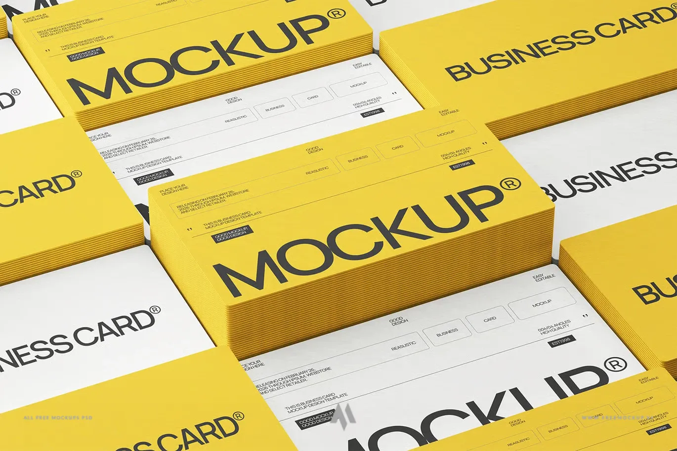 Mockup bộ sưu tập danh thiếp miễn phí