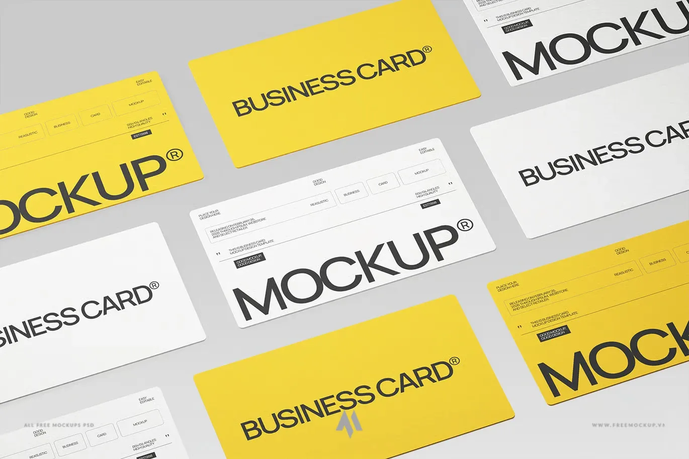 Mockup bộ sưu tập danh thiếp miễn phí