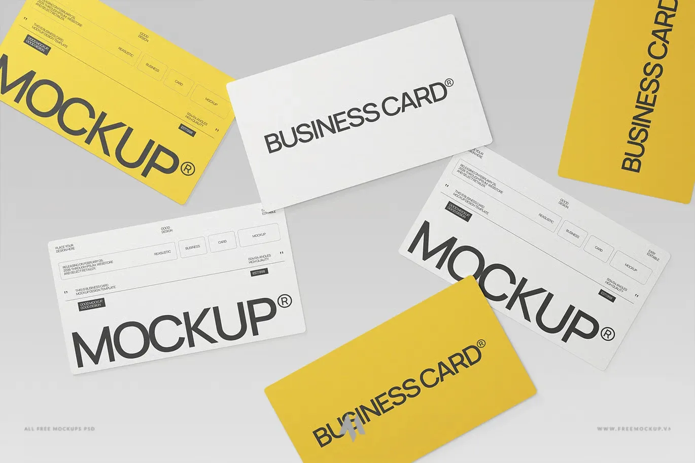 Mockup bộ sưu tập danh thiếp miễn phí