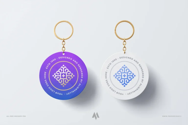 Mockup móc khóa tròn