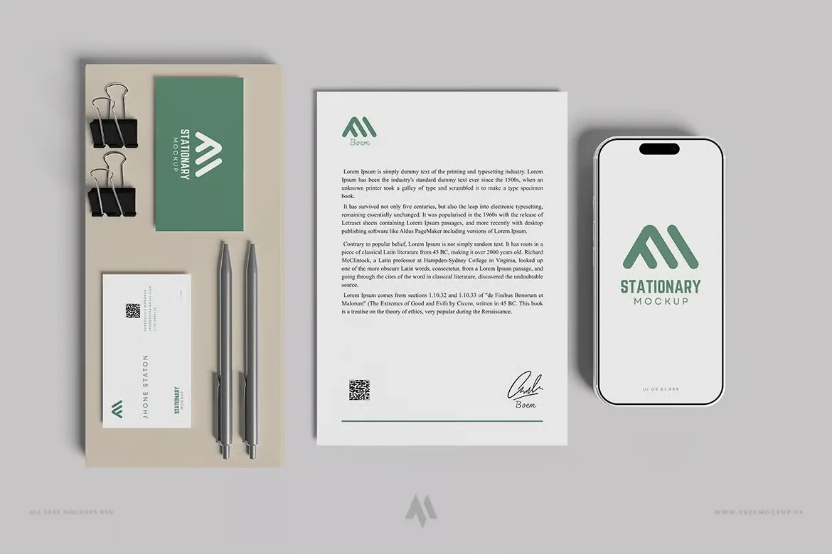 Mockup văn phòng phẩm chuyên nghiệp