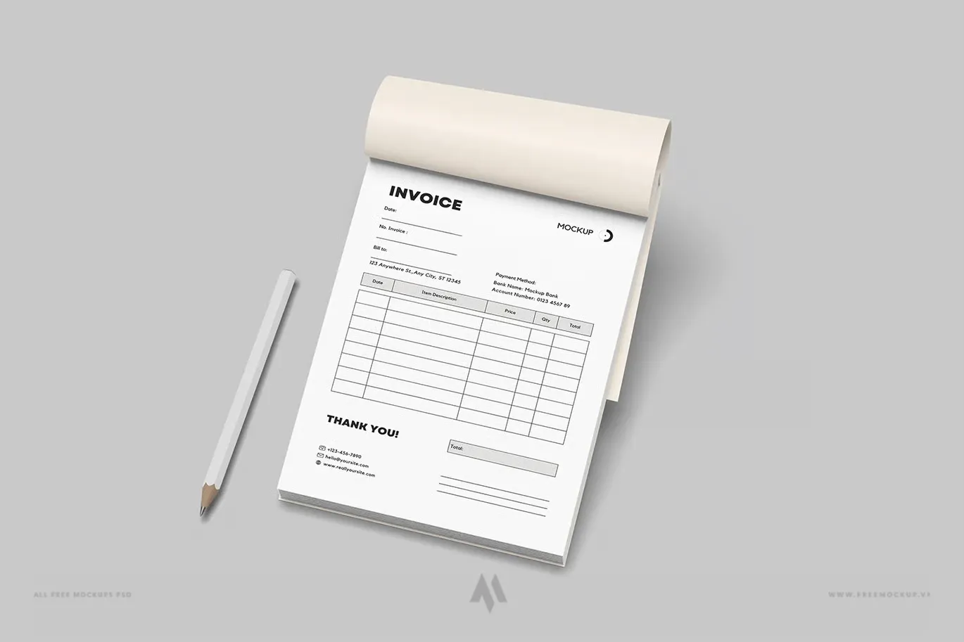 Nâng tầm thiết kế với Mockup Hóa Đơn 3D chuyên nghiệp