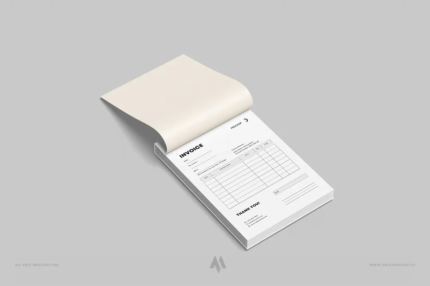 Nâng tầm thiết kế với Mockup Hóa Đơn 3D chuyên nghiệp