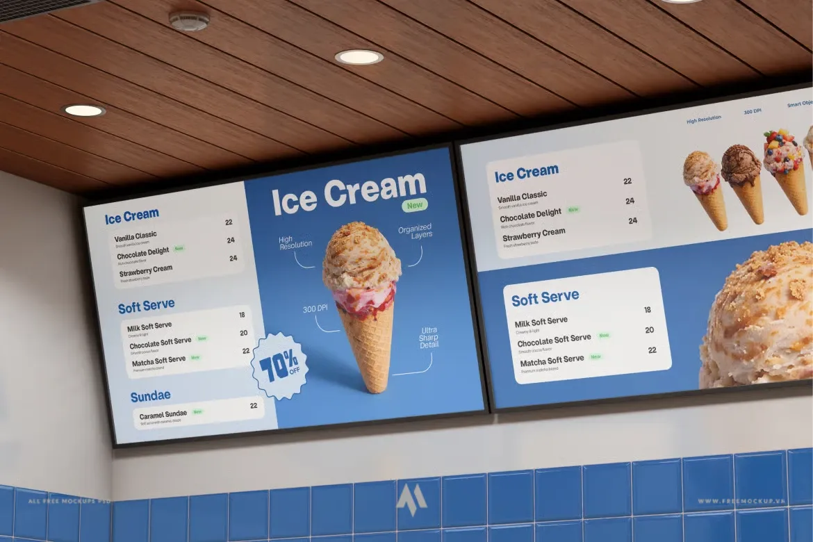 Mockup menu treo tường