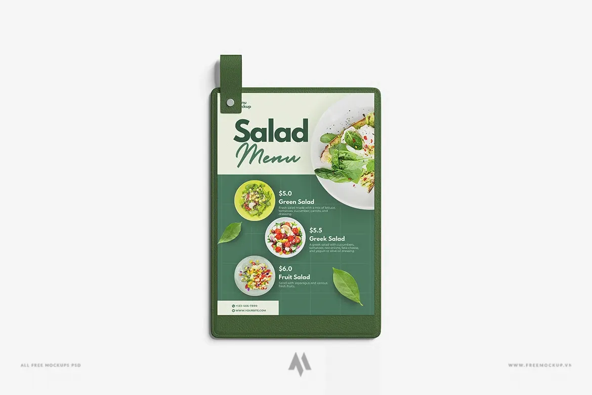 Mockup menu nhà hàng cao cấp
