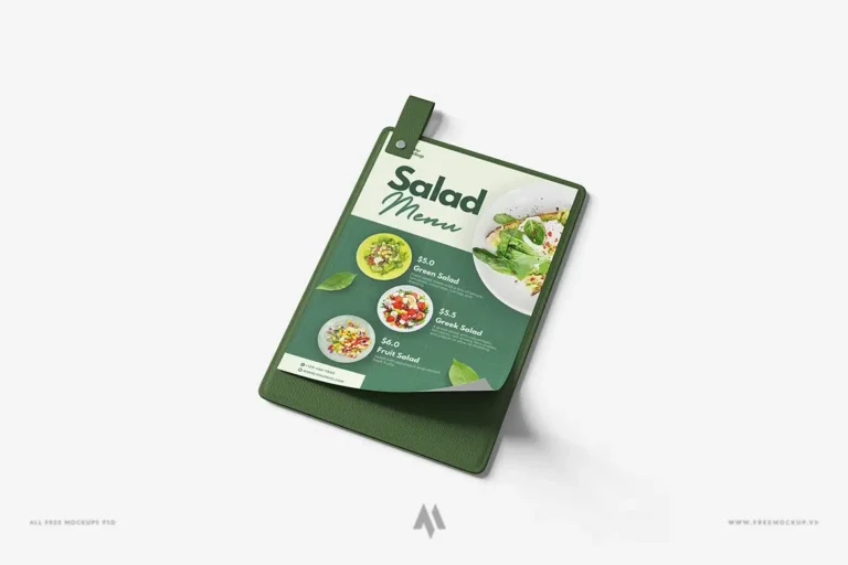 Mockup menu PSD nhà hàng