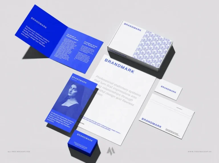 Bộ Mockup nhận diện thương hiệu nền trơn