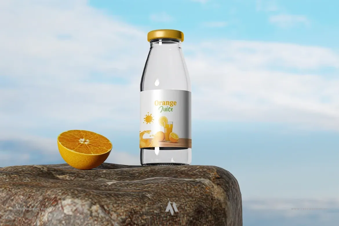 Mockup chai nước ép đẹp mắt