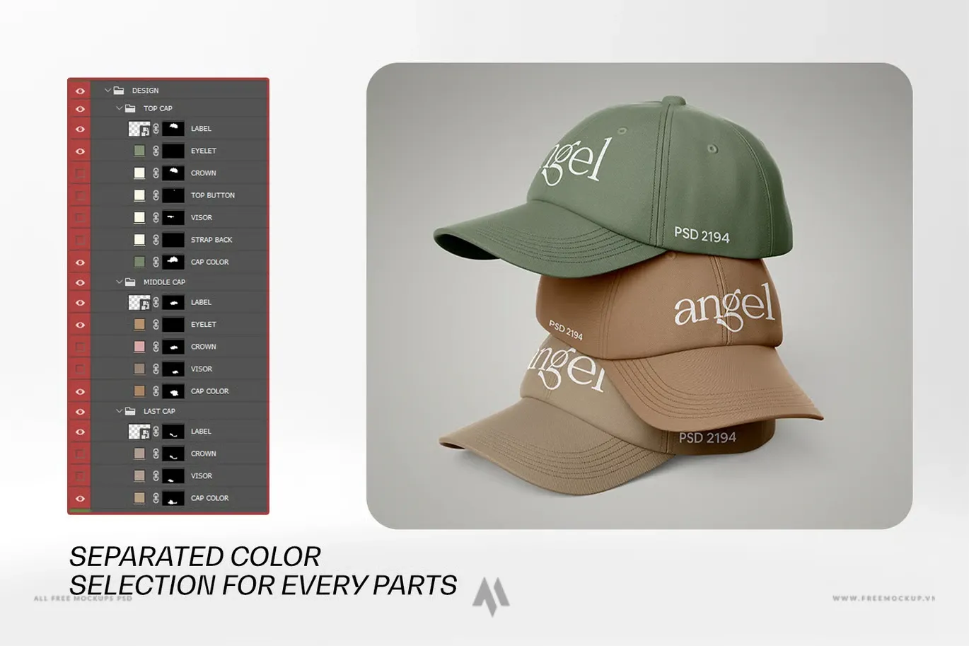 Bộ mockup mũ lưỡi trai thời trang