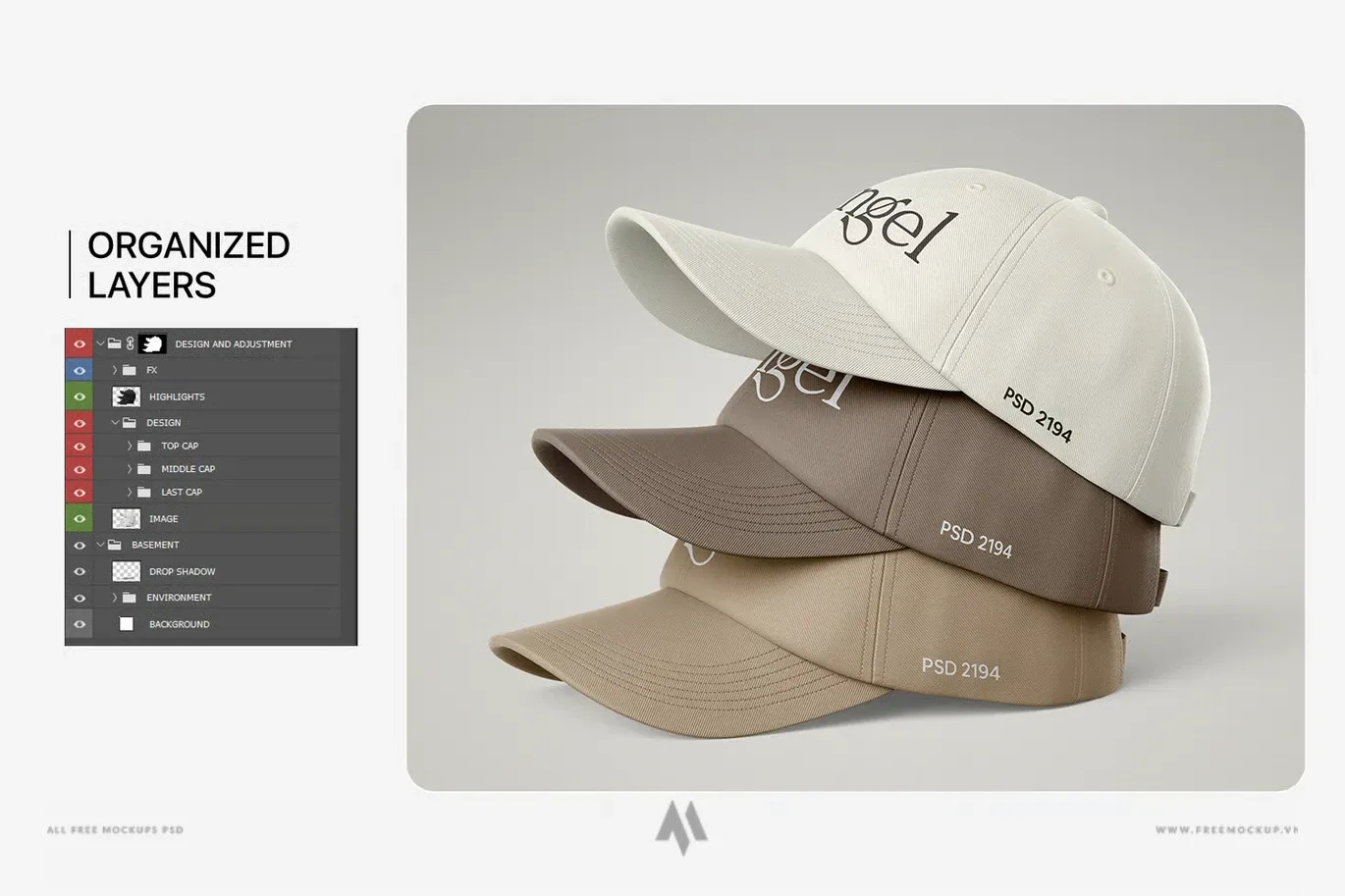 Bộ mockup mũ lưỡi trai thời trang