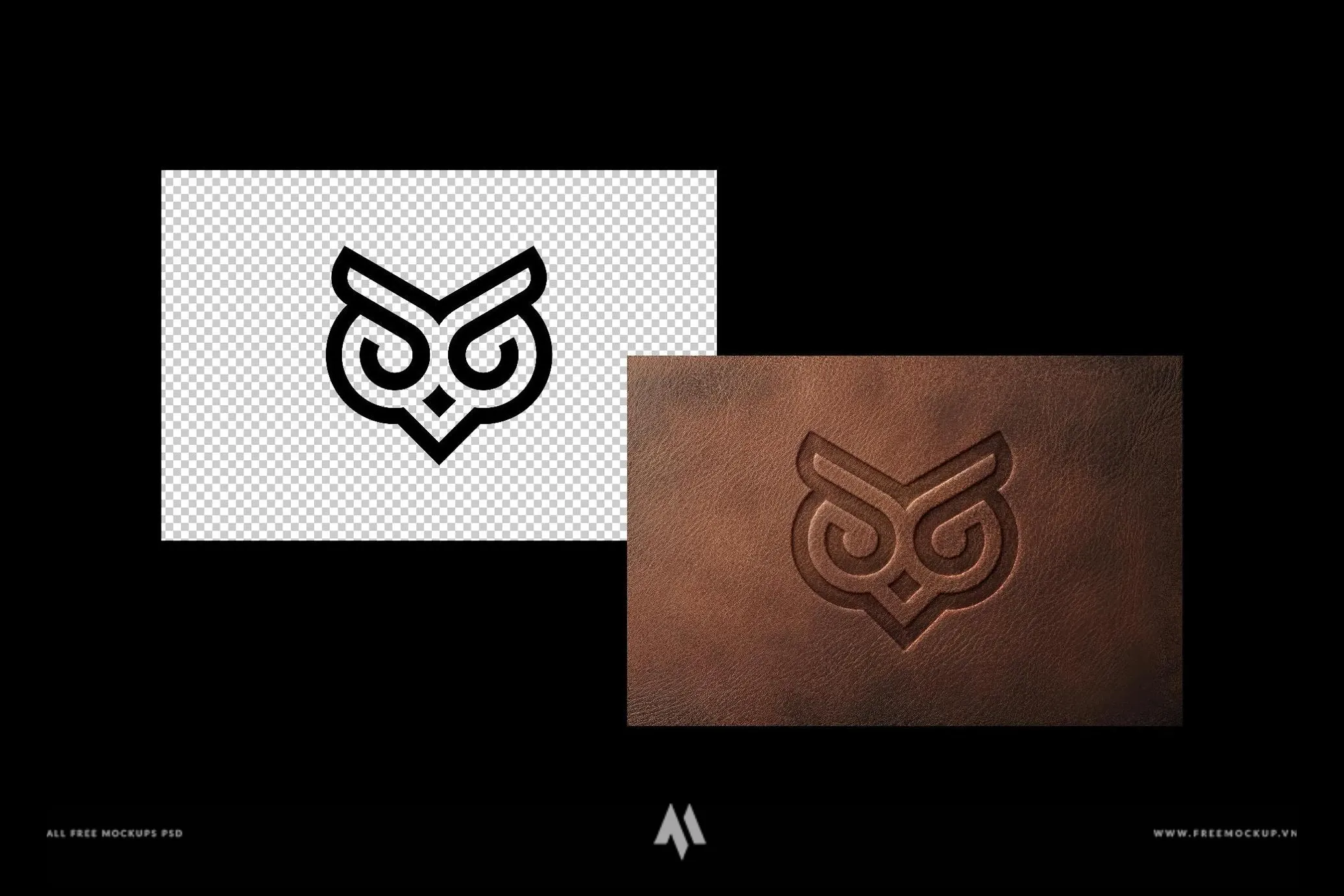 Mockup logo dập nổi trên bìa da