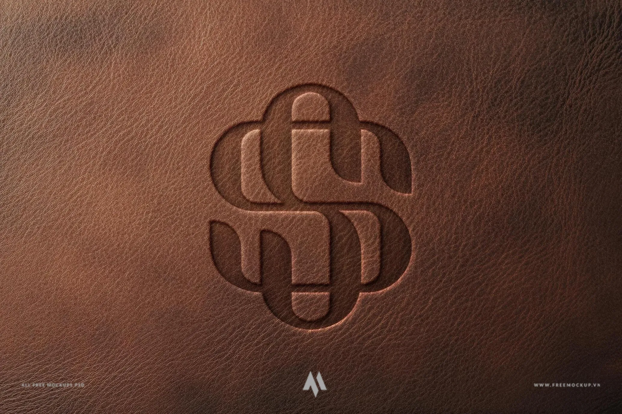 Mockup logo dập nổi trên bìa da