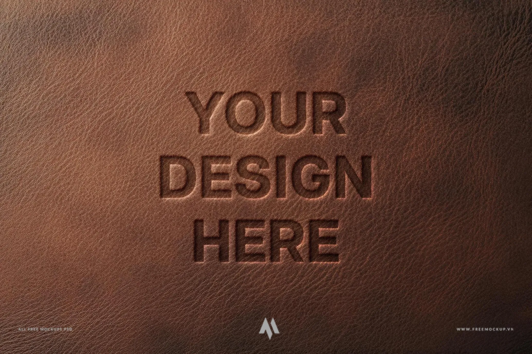 Mockup logo dập nổi trên bìa da