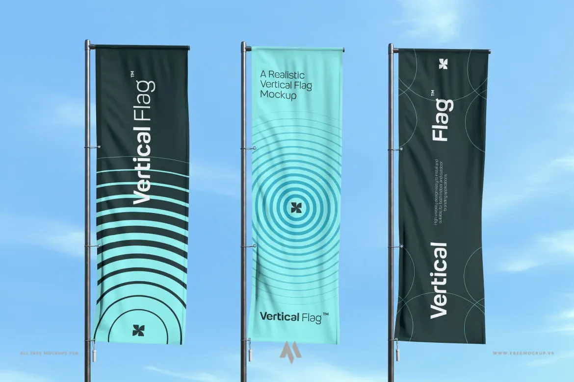 Mockup Cờ Đứng: Nâng Tầm Thương Hiệu Ngoài Trời!