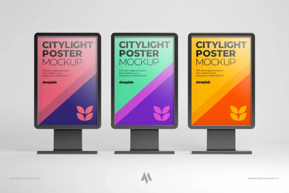 Bộ mockup poster đường phố miễn phí