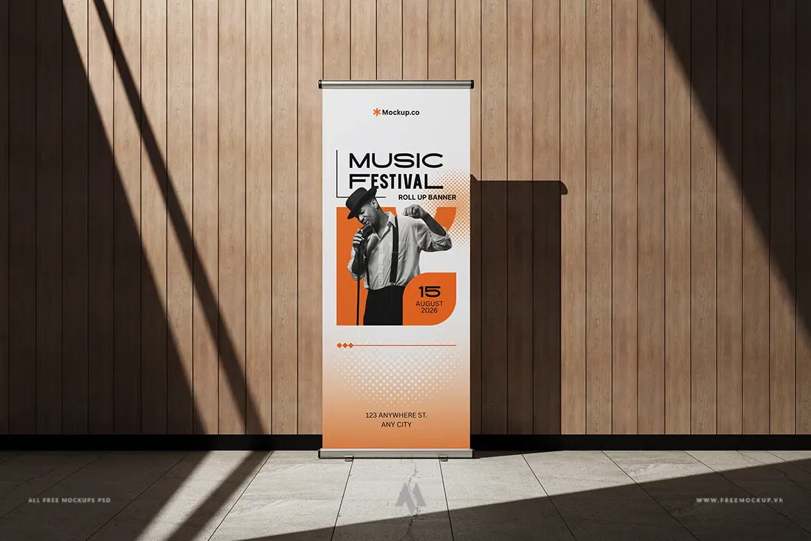 Mockup Roll-Up Banner: Nâng tầm thương hiệu chuyên nghiệp!