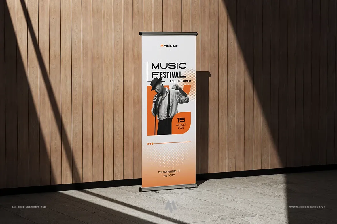 Mockup Roll-Up Banner: Nâng tầm thương hiệu chuyên nghiệp!