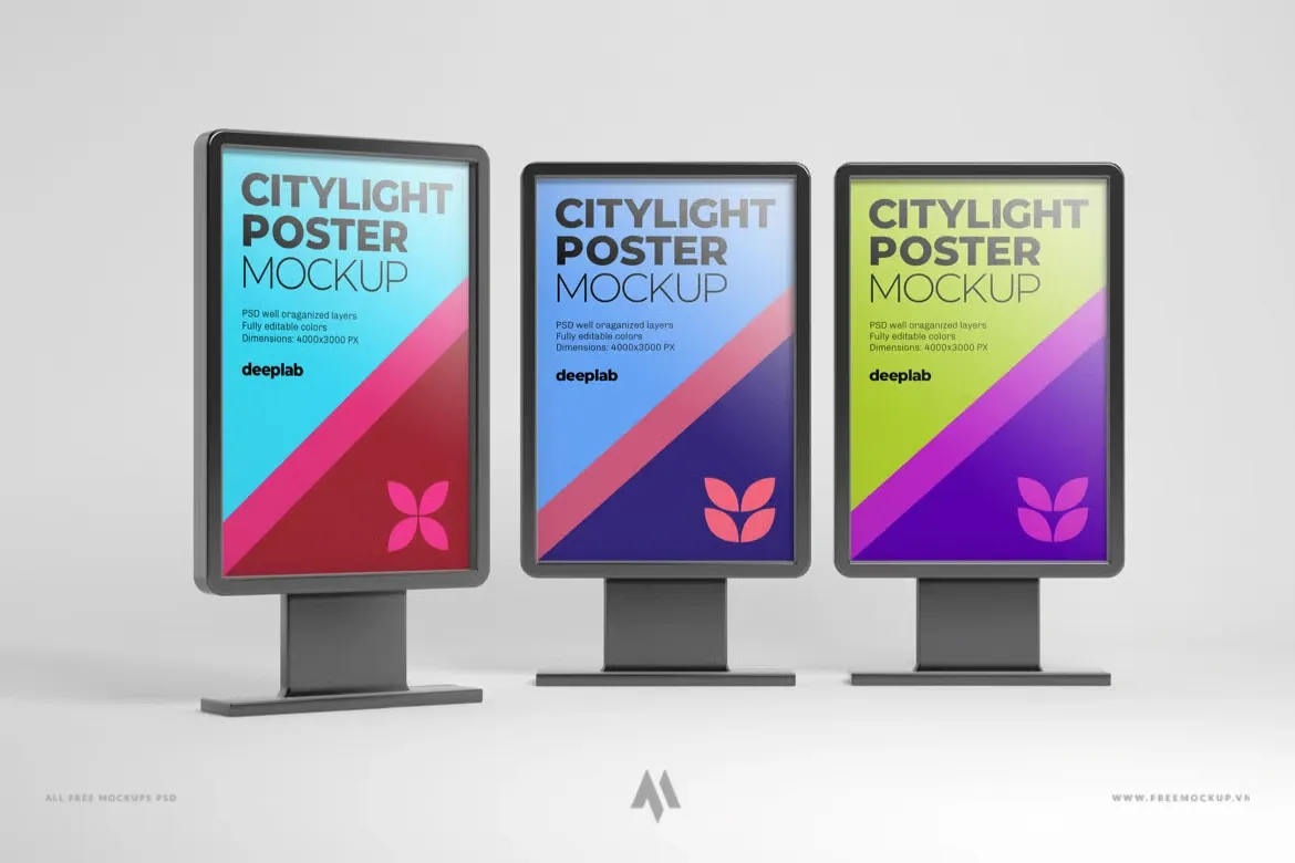 Bộ mockup poster đường phố miễn phí