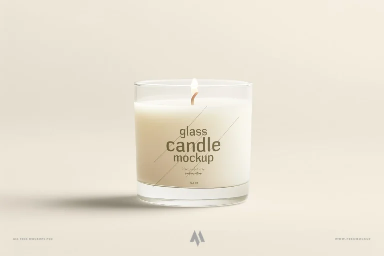 Mockup cốc nến thủy tinh miễn phí