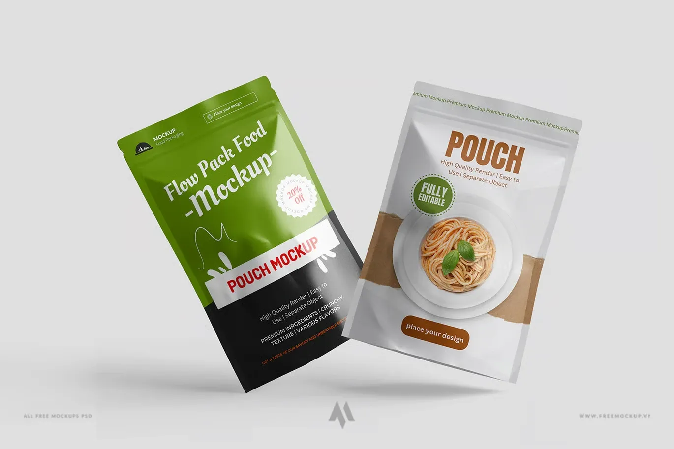 Mockup bao bì túi zip miễn phí