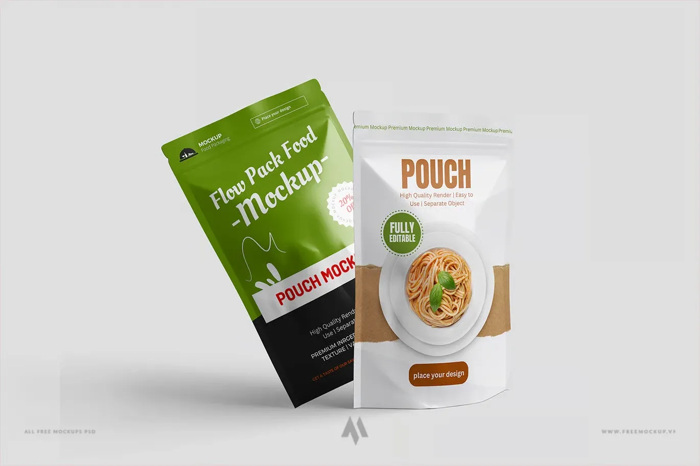 Mockup bao bì túi zip miễn phí