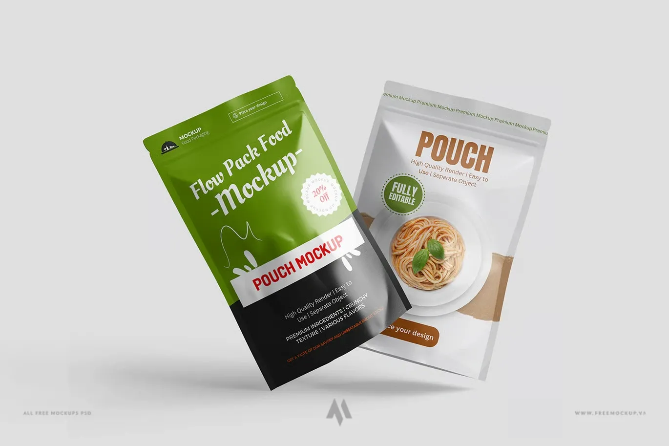 Mockup bao bì túi zip miễn phí