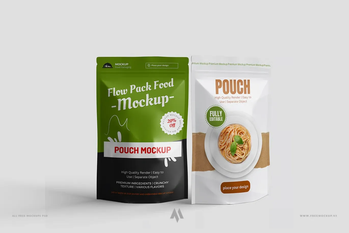 Mockup bao bì túi zip miễn phí