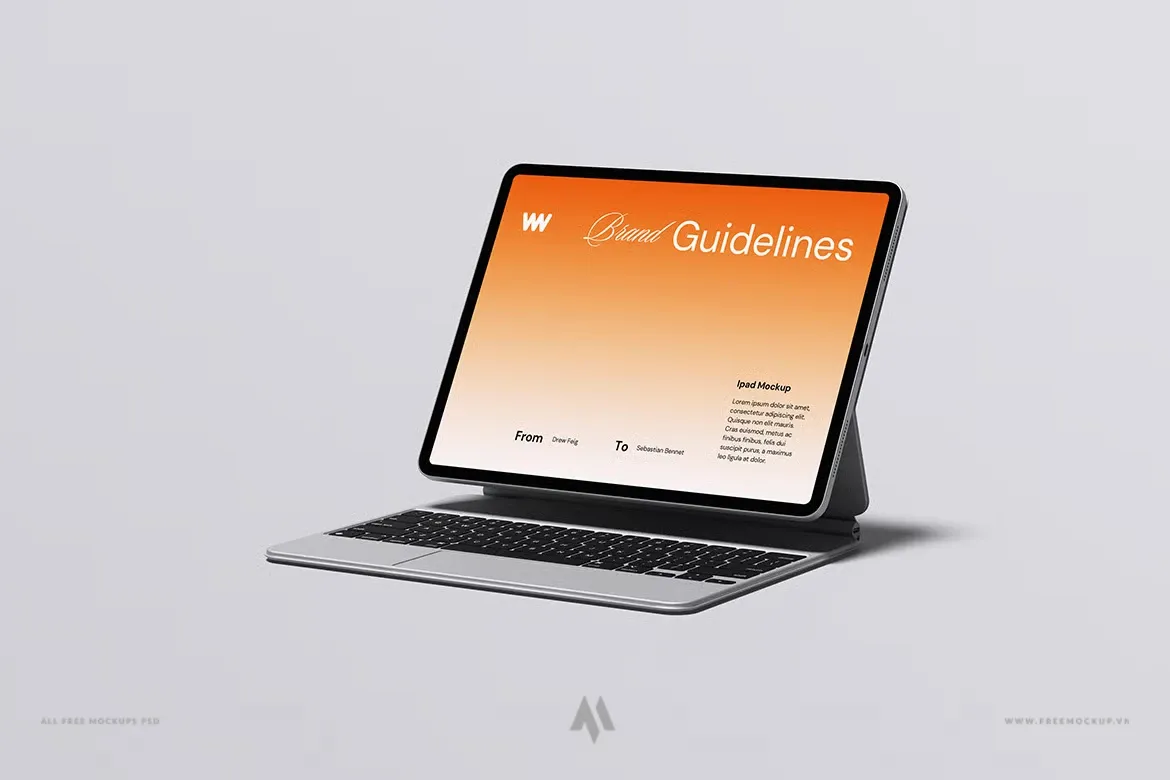 Mockup iPad kèm bàn phím