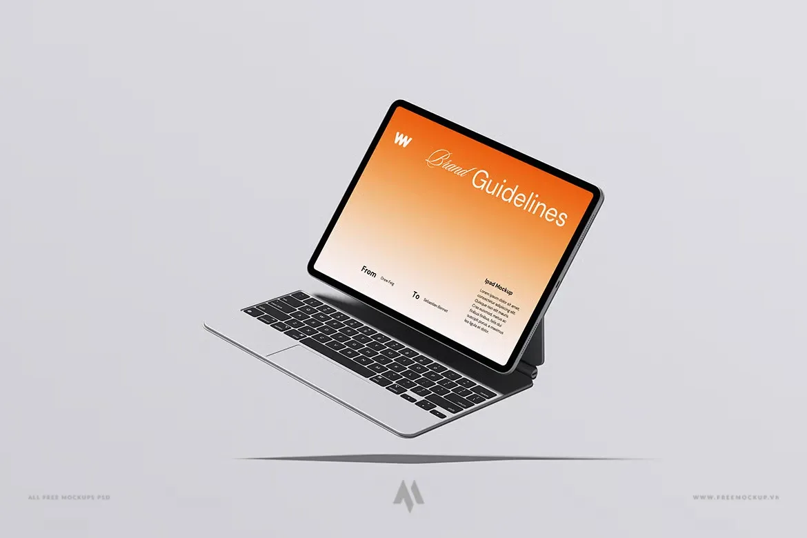 Mockup iPad kèm bàn phím
