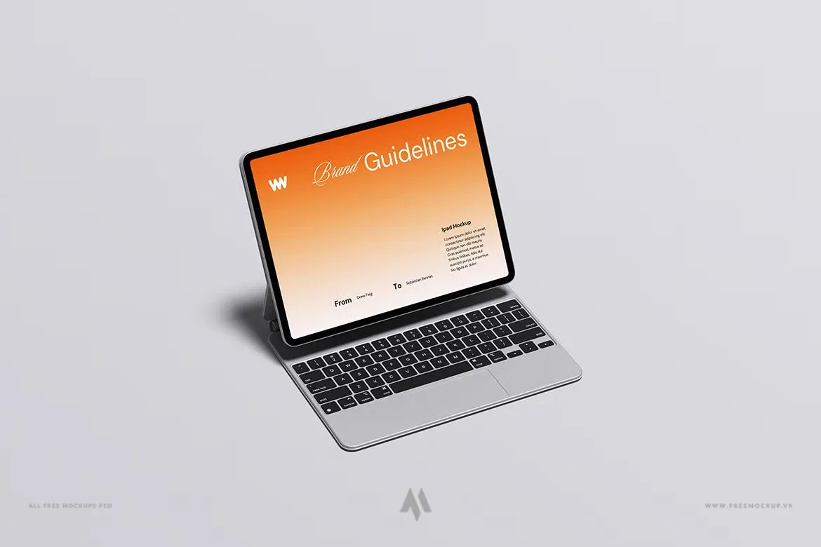 Mockup iPad kèm bàn phím