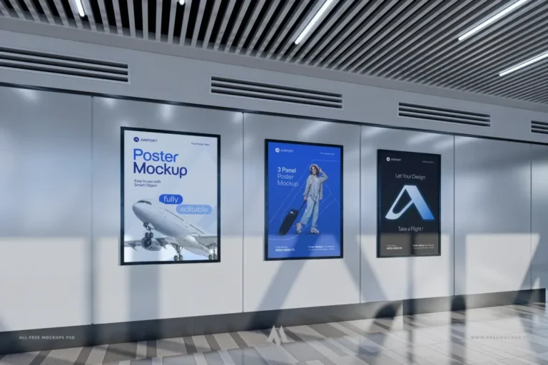 Mockup poster quảng cáo tại sân bay