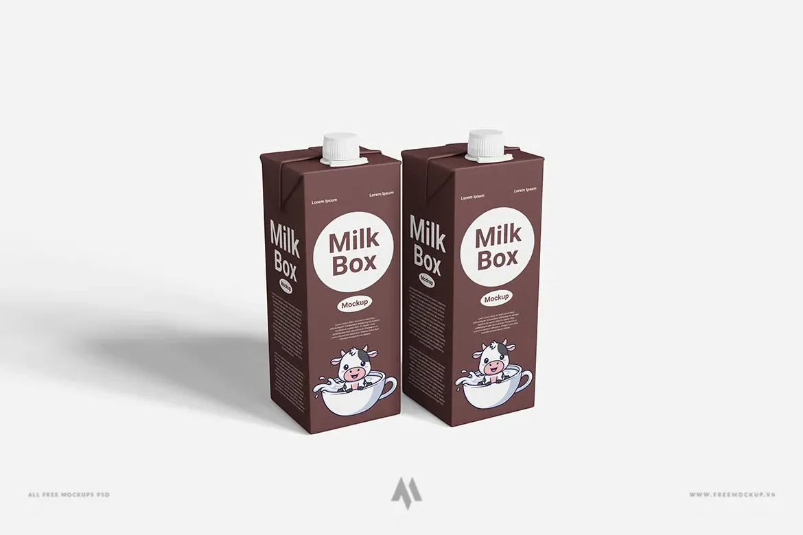 Bộ mockup hộp sữa 180ml