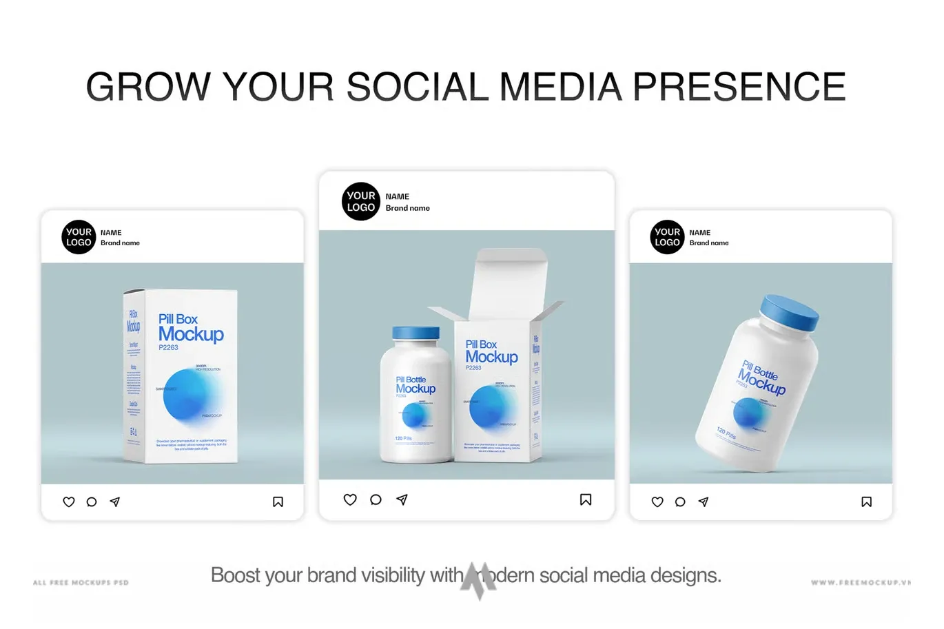 Bộ mockup lọ thuốc và hộp đựng