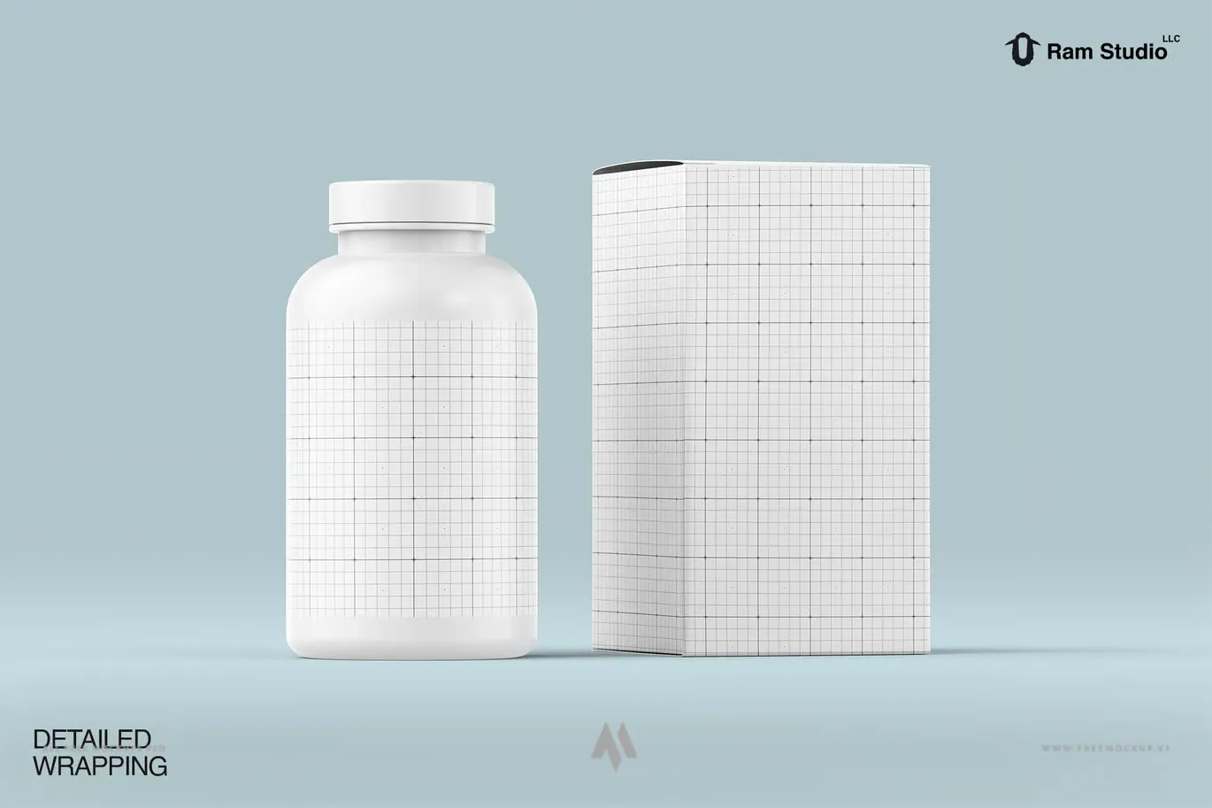 Bộ mockup lọ thuốc và hộp đựng