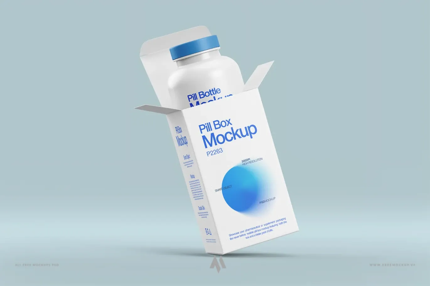 Bộ mockup lọ thuốc và hộp đựng