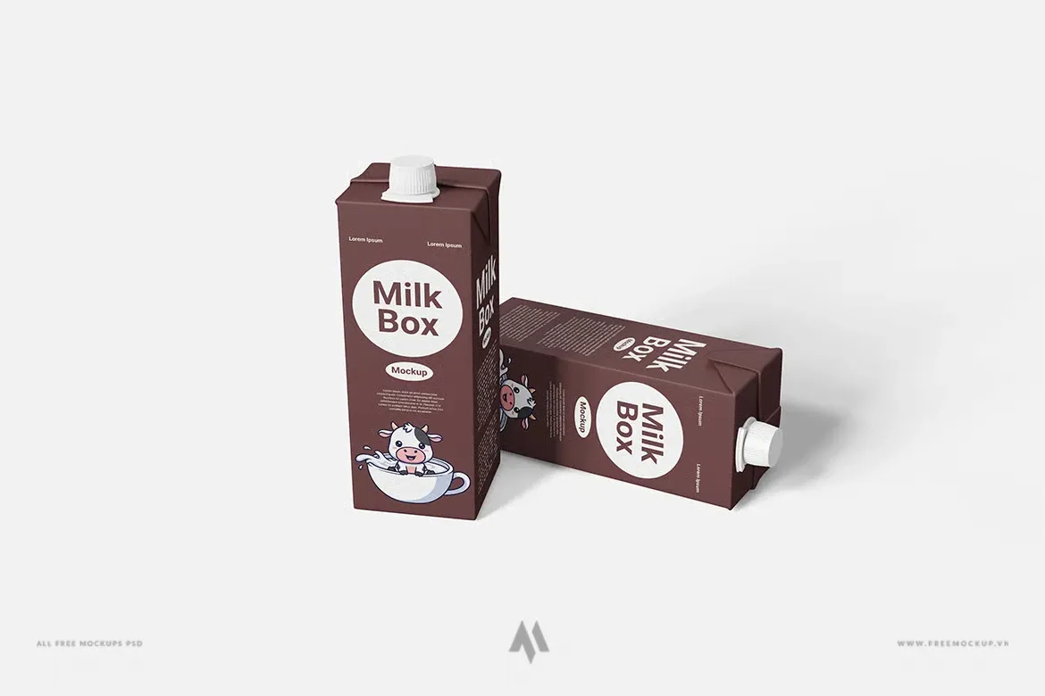 Bộ mockup hộp sữa 180ml