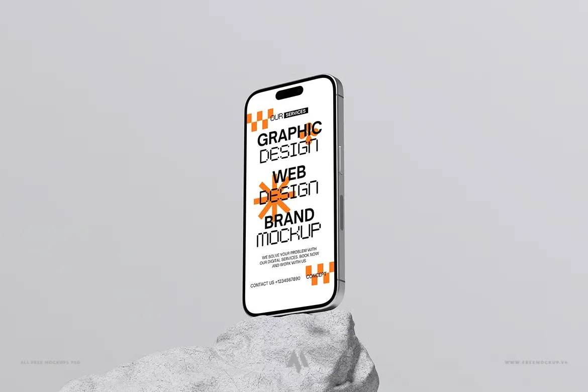Mockup iPhone đá: Ấn tượng thị giác, nâng tầm thương hiệu!