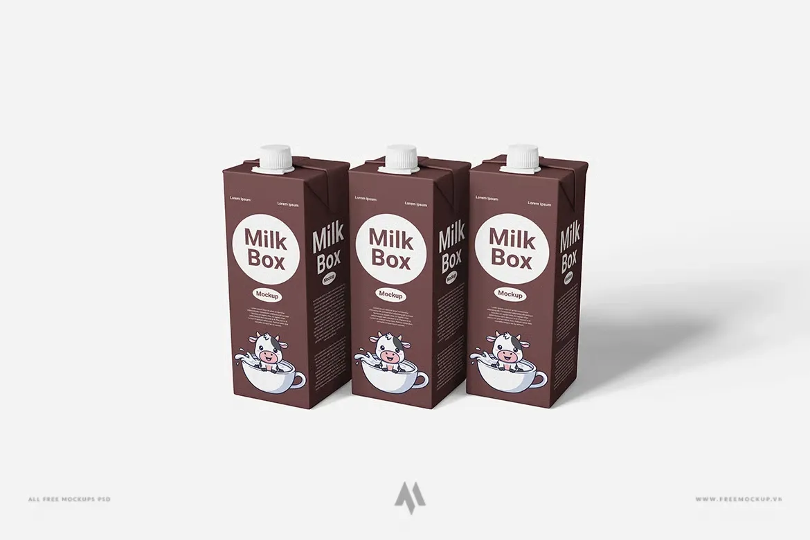 Bộ mockup hộp sữa 180ml