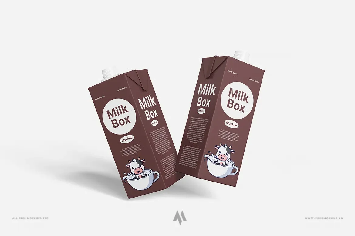 Bộ mockup hộp sữa 180ml