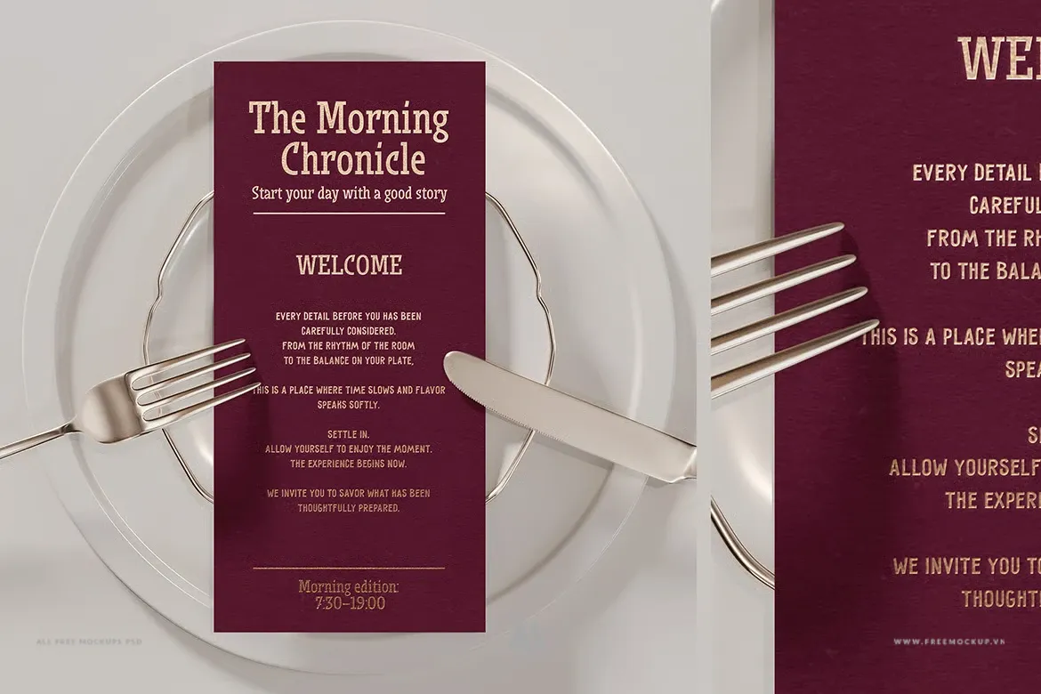 Mockup thẻ nhà hàng: Sang trọng với hiệu ứng dập nổi.
