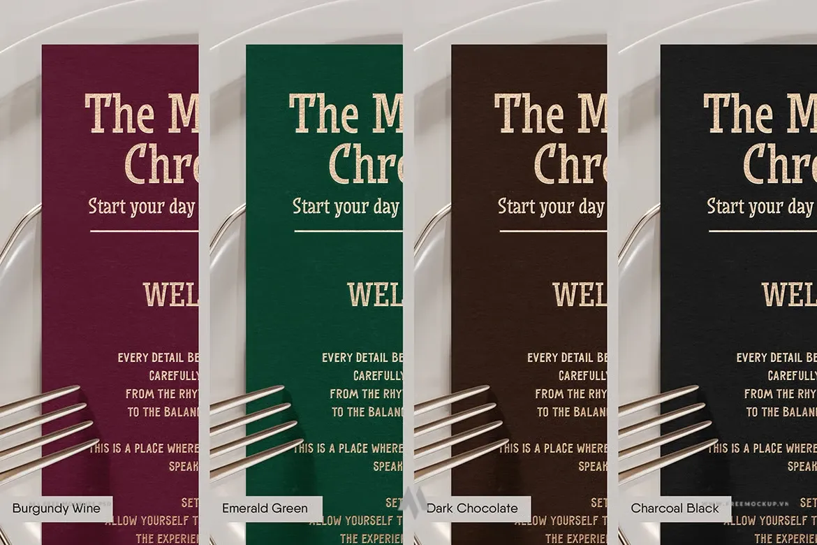 Mockup thẻ nhà hàng: Sang trọng với hiệu ứng dập nổi.