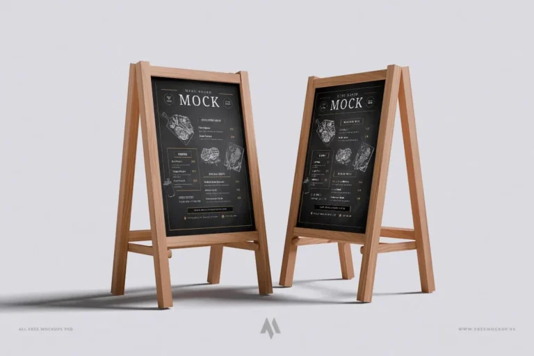 Mockup bảng menu quán caffe