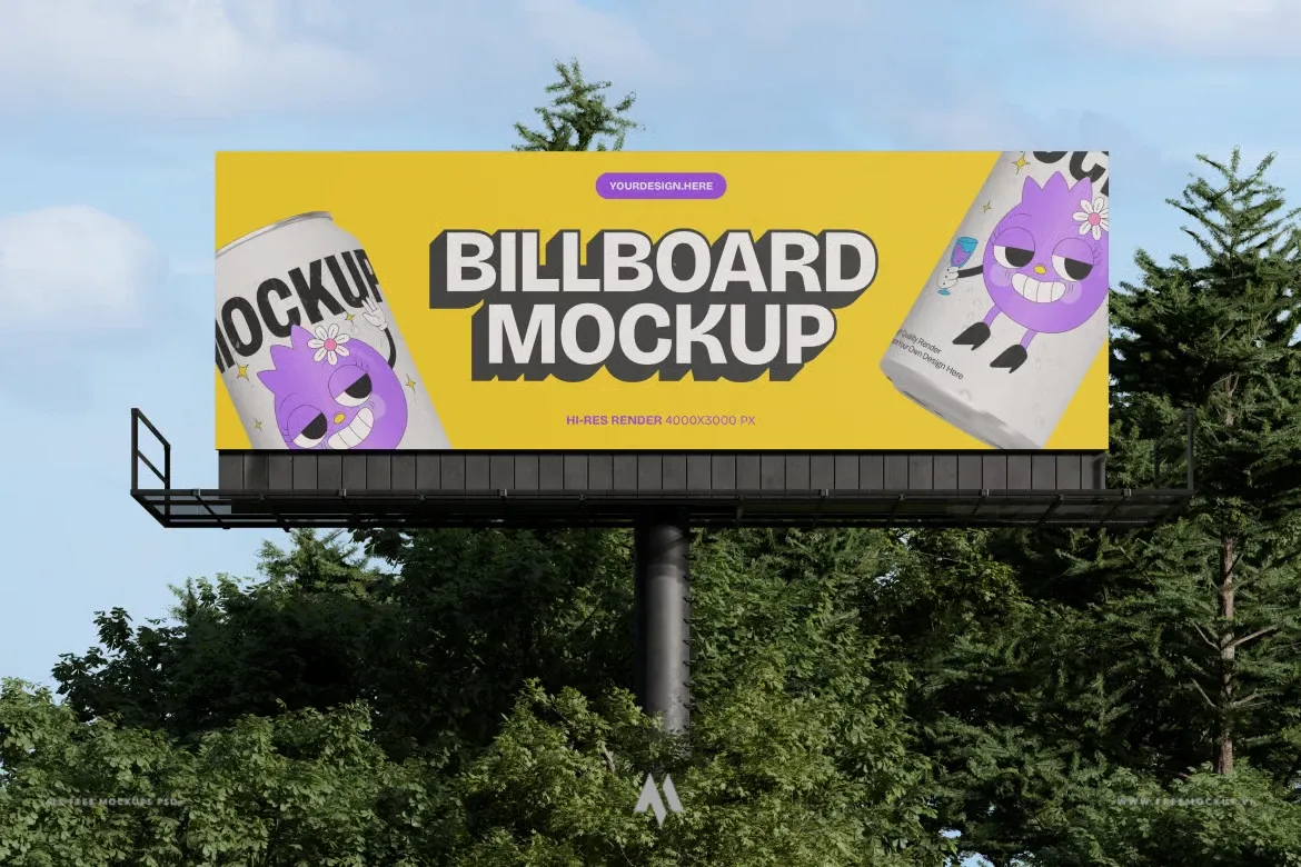 Mockup bảng quảng cáo ngoài trời PSD