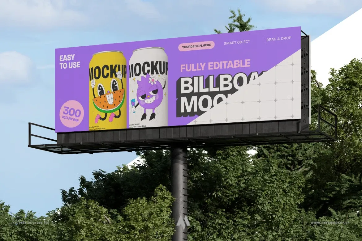 Mockup bảng quảng cáo ngoài trời PSD