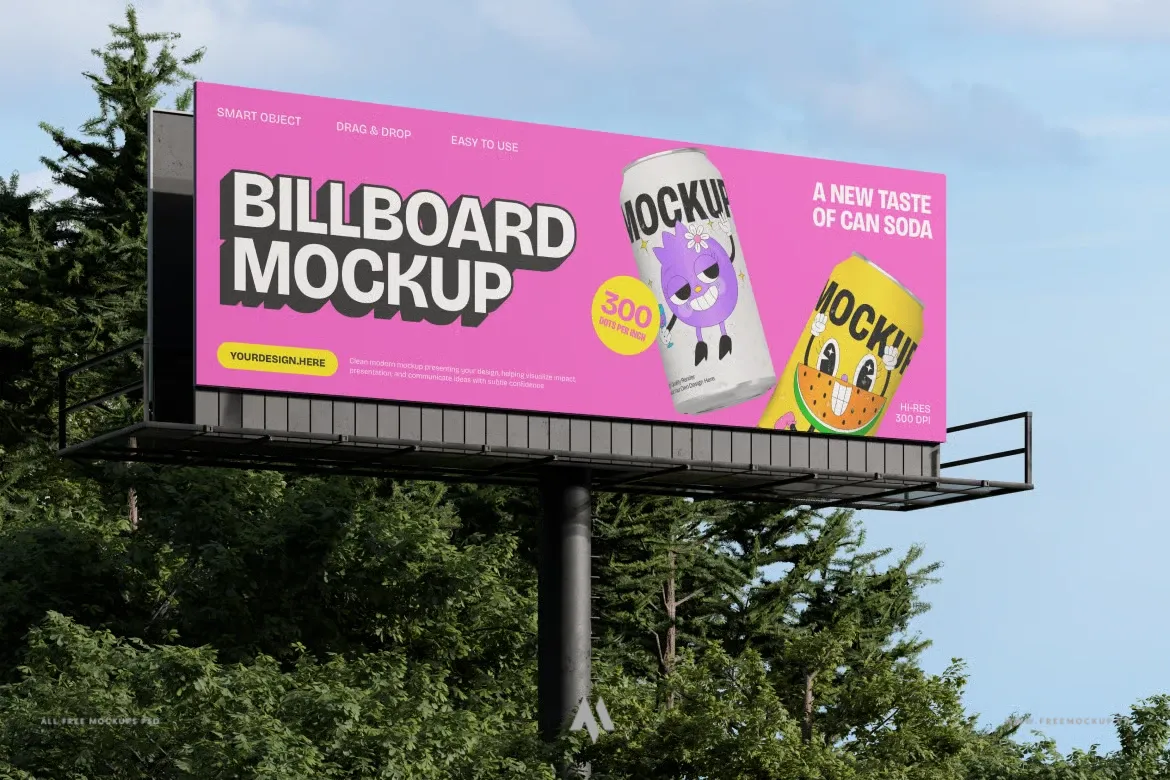 Mockup bảng quảng cáo ngoài trời PSD