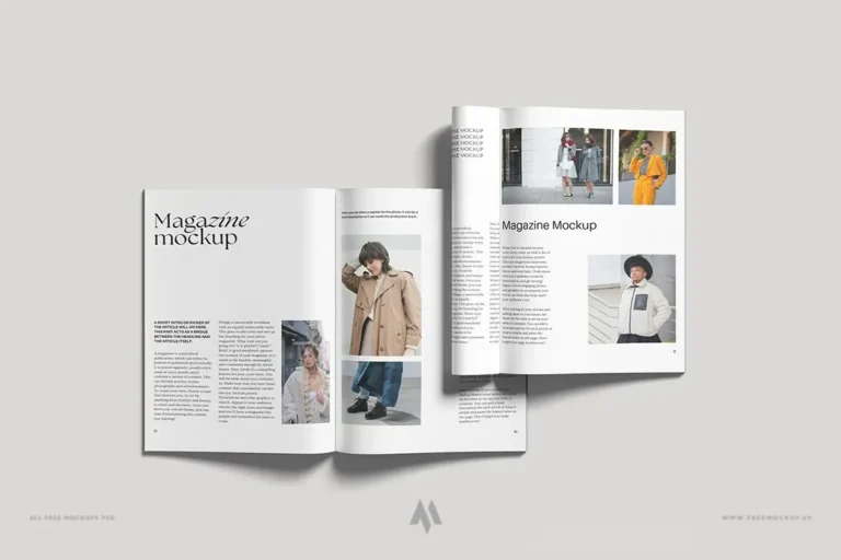 Mockup tạp chí ấn tượng mọi góc nhìn