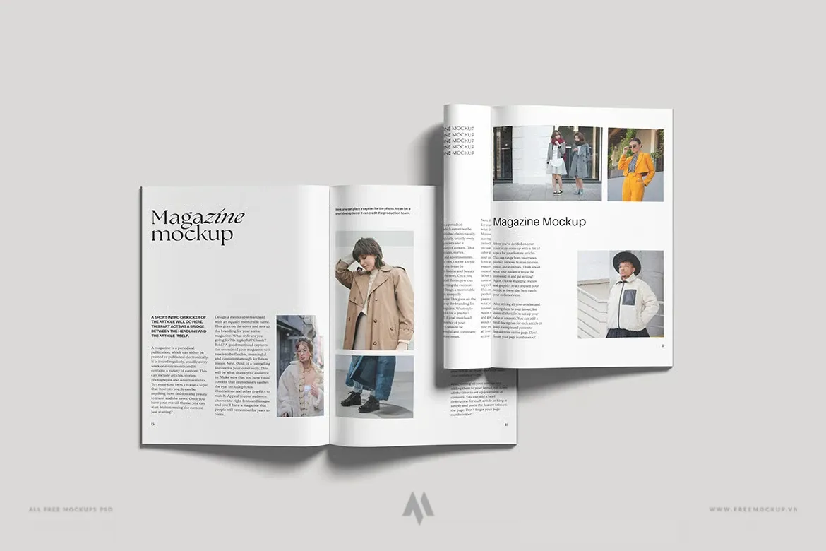 Mockup tạp chí ấn tượng mọi góc nhìn
