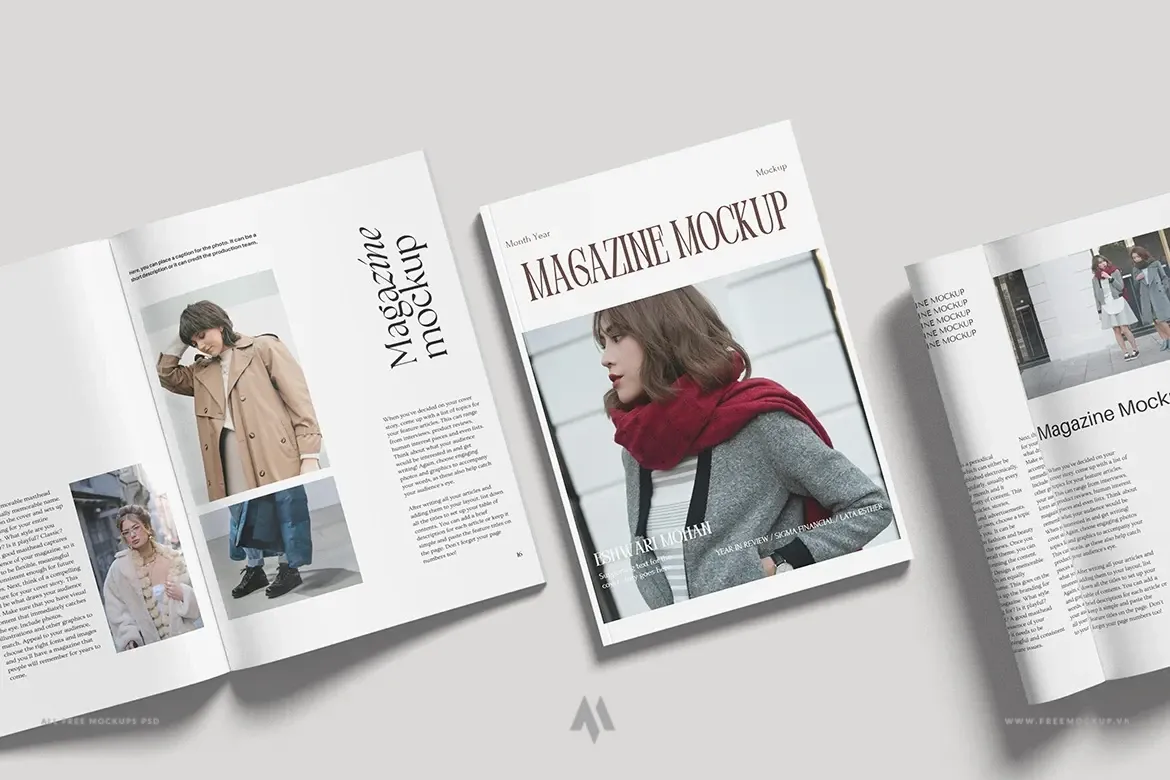 Mockup tạp chí ấn tượng mọi góc nhìn