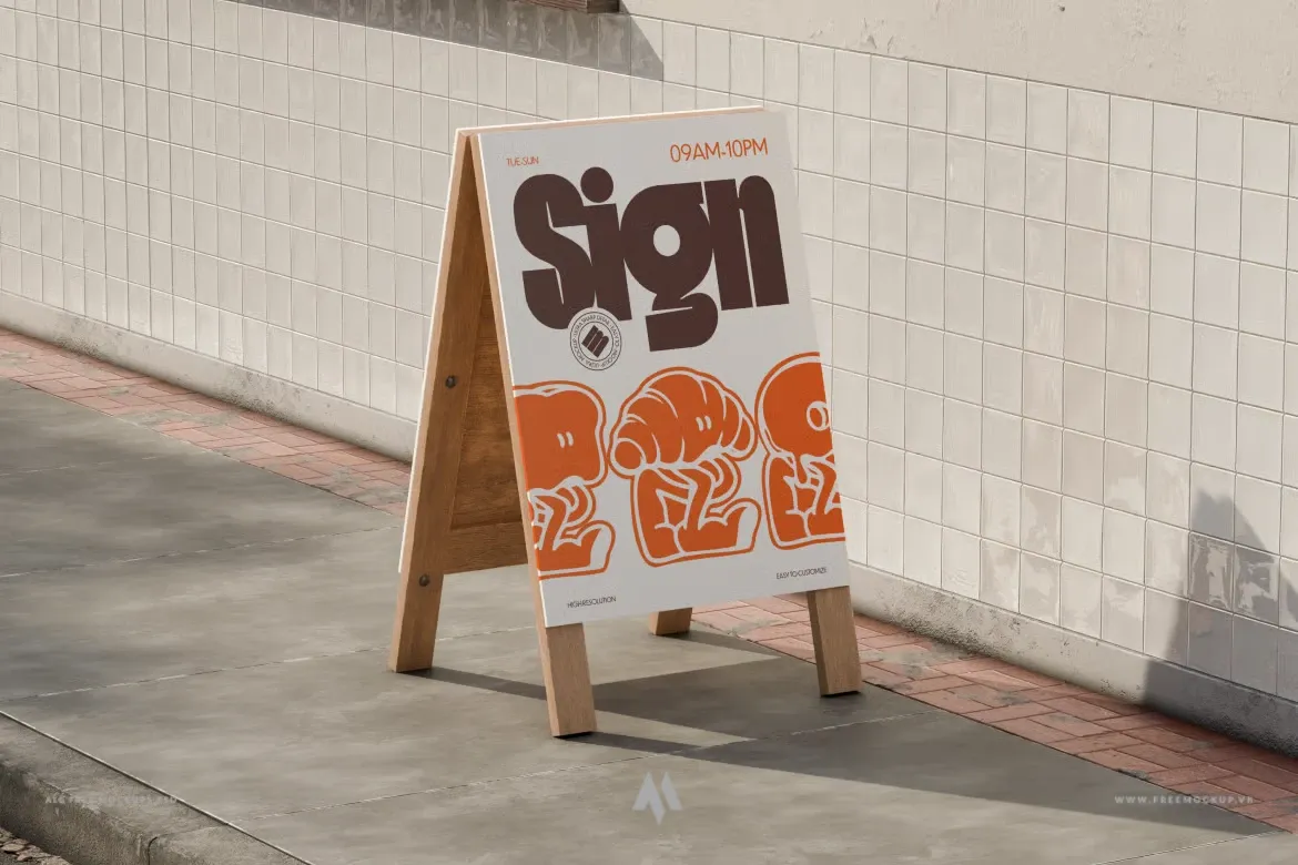 Mockup Bảng Hiệu Cafe: Nổi Bật Giữa Phố Đông!